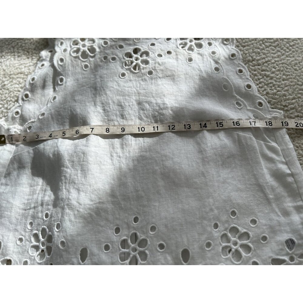 Madewell $118 Women's Embroidered Eyelet High-Low Tank White Salt Linen XS NV191 - Picture 12 of 15